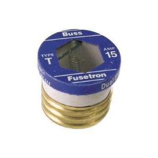 Cooper Bussmann T Series 15 Amp Carded Plug Fuses (2 Pack) BP/T 15 at 