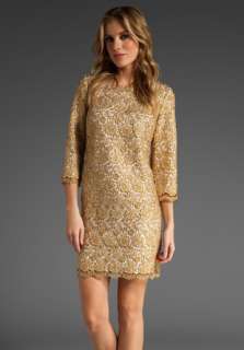 MILLY Liana Mini Dress in Gold 