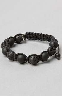 Pangea Life Essentials The Lava Rock Matte Onyx Bracelet in Black 