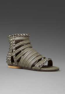 JEFFREY CAMPBELL Tonic Studded Sandal in Grey Leather at Revolve 