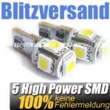 CanBus Standlicht SMD LED 5 SMD T10 w5w Xenon weiss 12V.Ohne STVZO 