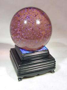 BUTW 3 1/2 glass bubble sphere crystal ball with lighted stand 