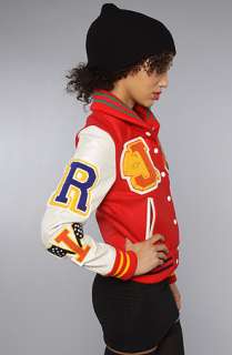 Joyrich The Tagged Letterman Jacket in Red and Cream  Karmaloop 