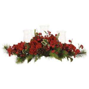 Nearly Natural 30 in. Holiday Hydrangea Candelabrum 4659 at The Home 