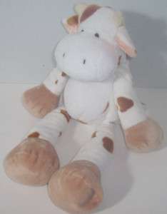 GUND FIDDLE COW Rare 44873 White Brown Spotted Plush  