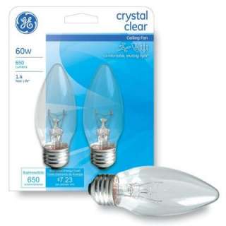 Watt Crystal Clear Blunt Tip Decorative Ceiling Fan Incandescent Light 