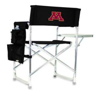 Picnic Time University of Minnesota Black Sports Chair with Digital 