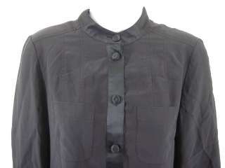 MARC JACOBS Black Silk Button Down Long Sleeve Shirt 2  