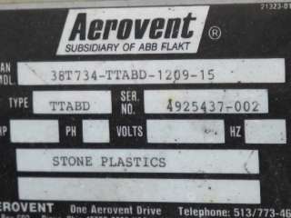 AEROVENT 38T734 TURBINE EXHAUST FAN 38  