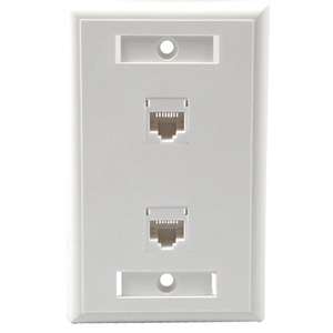 Cables To Go 2 Port Cat5e Module Wall Plate   White 