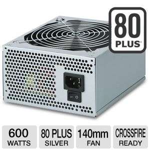 Coolmax ZX 600 600W Power Supply   600W, ATX, 80 Plus, 140mm Fan 