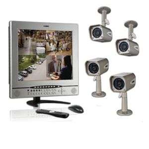 Lorex 17 LCD with Bulit In DVR and 4 Cameras   4 Channels, H.264 