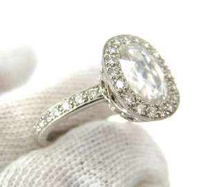 Fred Leighton 1.60ct Rose Cut Diamond Micro Pave Platinum Ring   New 