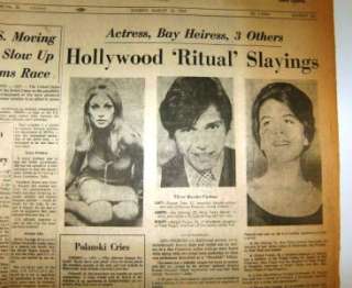  1969   SF Examiner   SHARON TATE Murdered    by MANSON FAMILY  