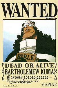 One Piece Poster 29x20 Steckbrief Barholomeus Bär  
