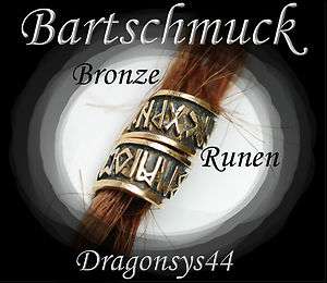 Bartcreole Bart Perle Bartperle Bartschmuck Bronze Runen Wikinger 
