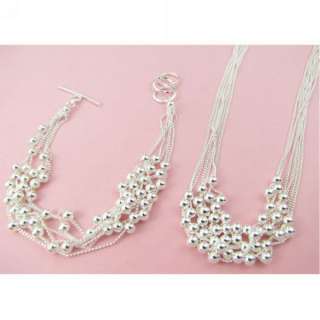 sa007 wholesale fashion 925 silver jewelry sets 2pcs  