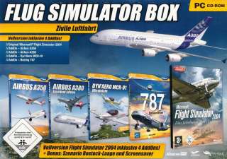 Flug Simulator Box   Zivile Luftfahrt   Microsoft FS 2004 & 4 Add ons 