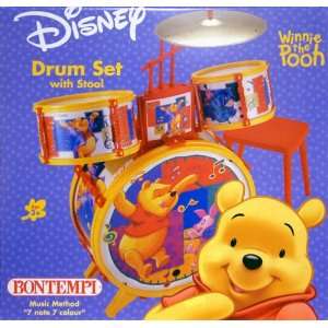 Bontempi JD4596   Bontempi Winnie the Pooh Schlagzeug mit Hocker, 5 