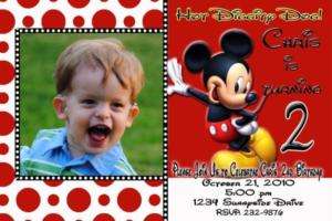 Mickey Mouse Custom Photo Birthday Invitation  