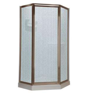   in. x 68.5 H Neo Angle Shower Door inBrushed Nickel and Hammered Glass