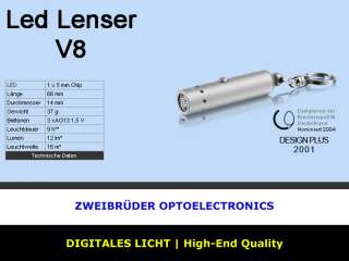 LED LENSER Zweibrüder V8 Photoenpumpe Taschenlampe NEU  