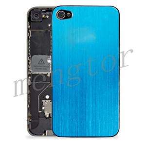 PH HO IP 362BU Metal Back Cover for iPhone 4 At&T GSM Blue US Seller 