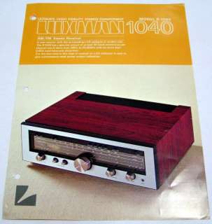 LUXMAN 1040 R 1040 Stereo Receiver original brochure  