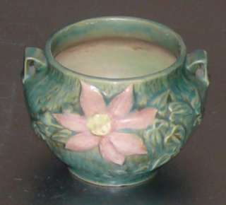 Roseville Art Pottery Clematis Green Jardinière 667 4 American Pot 