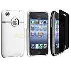White Rubber Hard Cover Case w/ Chrome Hole+Privacy LCD
