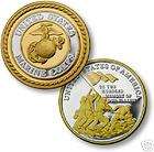 MARINE CORPS FLAG .999 SILVER GOLD CHALLENGE COIN