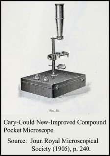 CARY   GOULD TYPE ANTIQUE BRASS IMPROVED COMPOUND POCKET MICROSCOPE W 