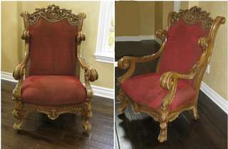 Antique Throne Chair Roccoco Baroque Style  
