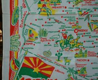 VIBRANT ARIZONA Vintage State Tablecloth  