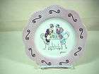 partylite plate candle holder sidewalk cafe pink rim 8 inches