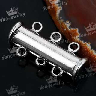 2PC 3 STRANDS ROW 5X20MM SILVERY TUBE CLASP FINDINGS HOT SALE  