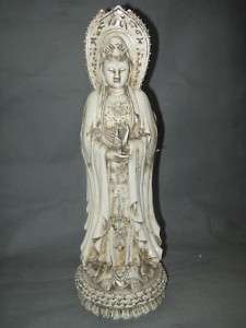 Chinese Dehua Porcelain 3  Faces Kwan Yin Statue  