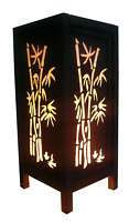 OLD DESIGN ASIAN ORIENTAL BAMBOO STENCIL TABLE LAMP  