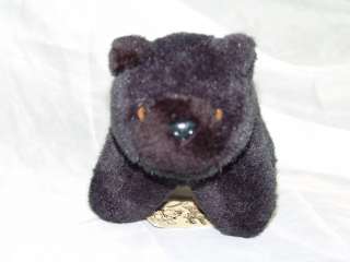 VINTAGE 1995 BOBBY BEAR TRAP PLUSH BLACK STUFFED ANIMAL  
