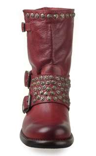 Frye Womens Boots Jenna Studded Short Bud Burnt Red 76795  