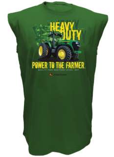   John Deere Green Heavy Duty Power Sleeveless Muscle T Shirt M L XL XXL