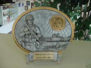 UNITED STATES ARMY PEWTER PLAQUE AWARD TROPHY  