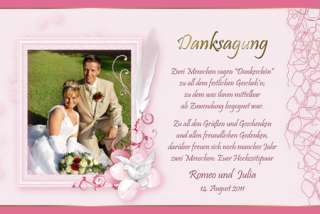 50 FOTO Danksagung Danksagungskarten Hochzeit (Aktion)  