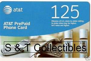 10 New 125 Minute A T & T PrePaid Phone Calling Card  