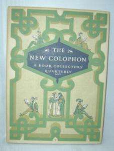 NEW COLOPHON A BOOK COLLECTORS QUARTERLY   PART SIX  