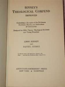 AMOS BINNEY DANIEL STEELE Binneys Theological Compend  