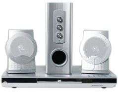   HOME THEATER SYSTEM SILVER WITH SPEAKERS & DVD PLAYER + REMOTE CONTROL