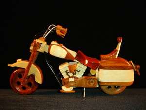 NEW Hand Carved Wood Art Model Motorcycle HARLEY DAVIDSON Bike  