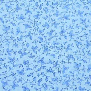 Timeless Treasures Cotton Fabric Blue Tonal, Leaves FQs  