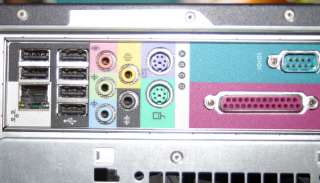 Dell Dimension 4600 Rear Panel Close up and Two USB on Front